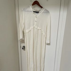 Flax off-white linen maxi dress